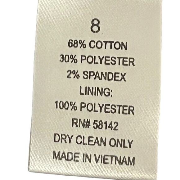 London Times Denim Cotton Stretch V-Neck Sheath Sleeveless Pleated Dress sz 8 - Picture 15 of 16